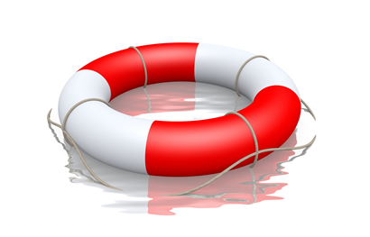 clip art of a life preserver in water