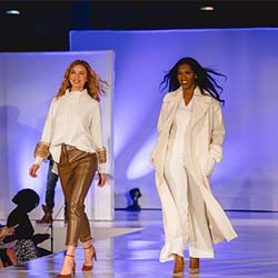 Women posing on the runway